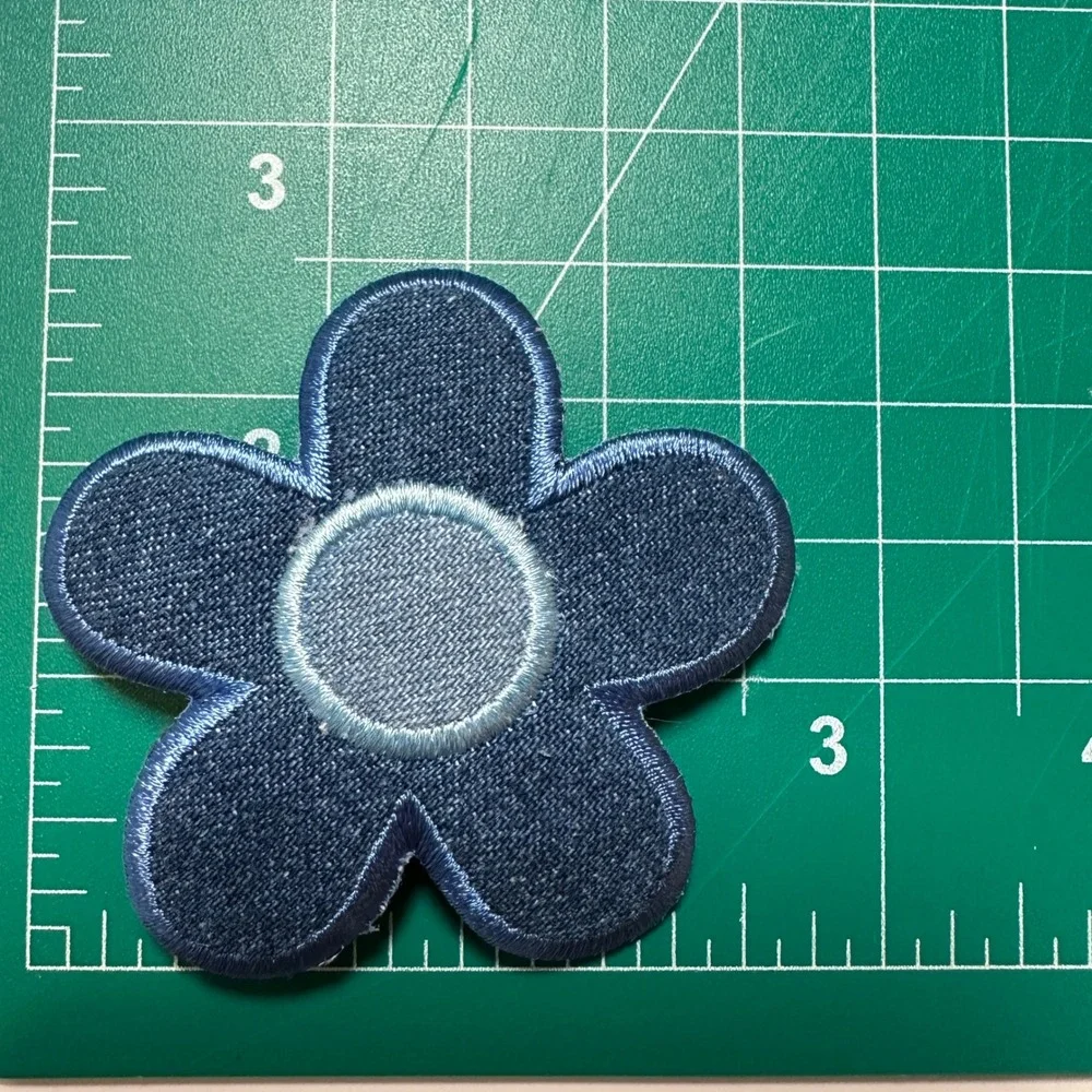 Denim Flower Applique Iron On Patch2.5